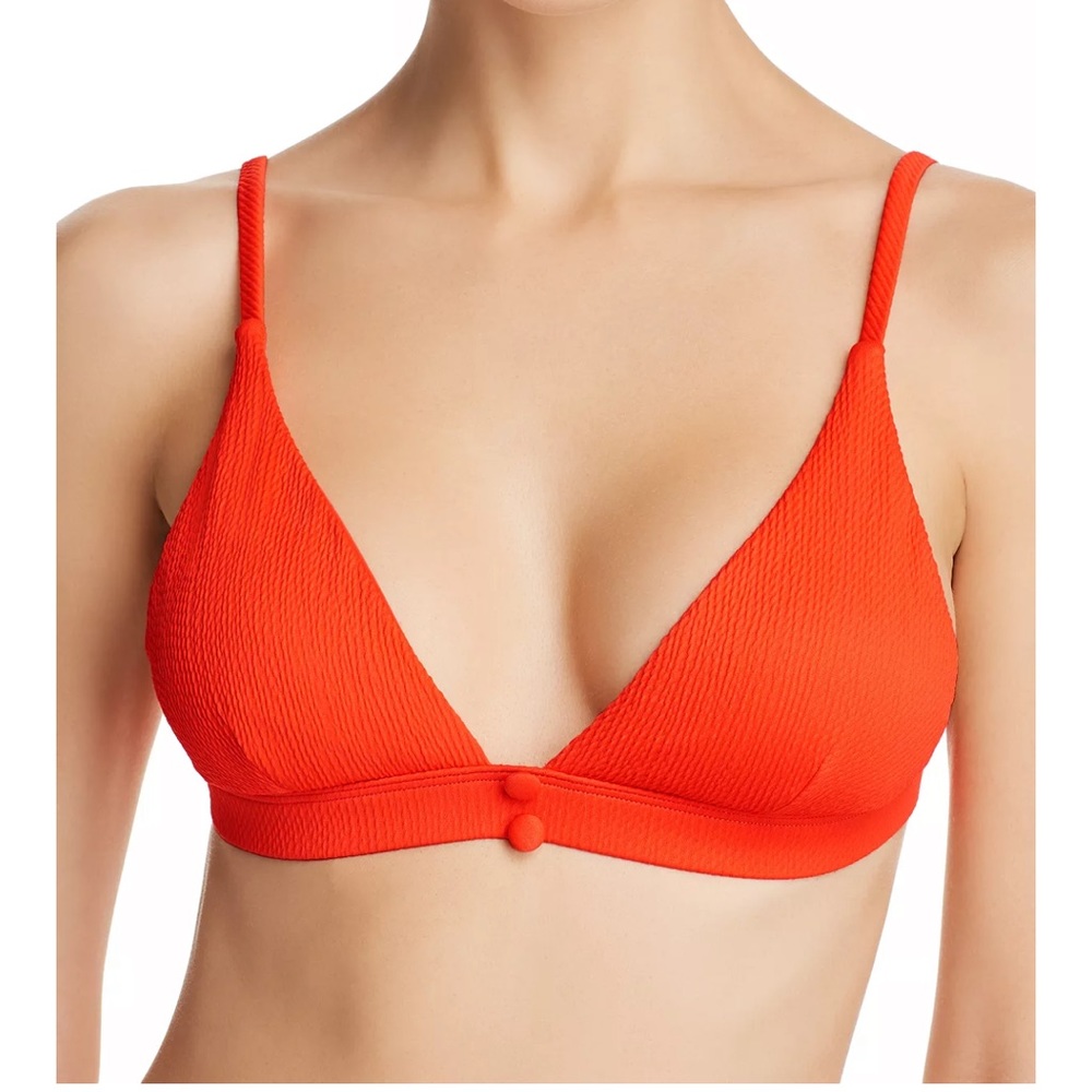 Red Carter Beach Chic Carly Bikini Top in Persimmon (12 D)